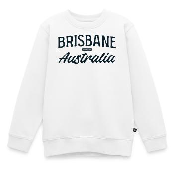 Brisbane Australie Script - Sweat Premium enfant bio - blanc - Devant - AI Model Kid Male (0cm)