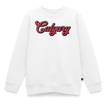 Calgary Schriftzug Kanada – Retro Typografie - Kinder Premium Organic Sweatshirt - Weiß - Vorne - AI Model Kid Male (0cm)