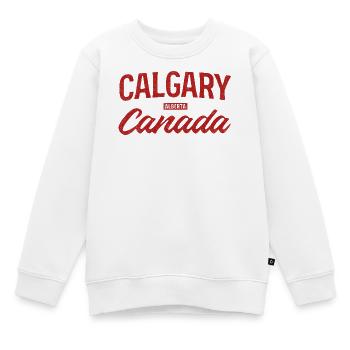 Calgary Kanada Vintage Schriftzug - Kinder Premium Organic Sweatshirt - Weiß - Vorne - AI Model Kid Male (0cm)