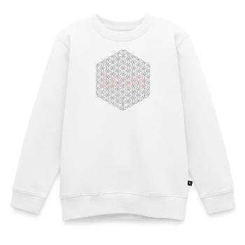 Fleur de Vie - 5ème Dimension - argent - amour - Sweat Premium enfant bio - blanc - Devant - AI Model Kid Male (0cm)