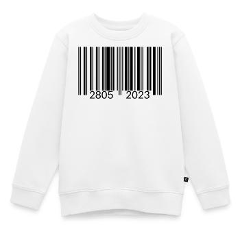 Code-barres - Sweat Premium enfant bio - blanc - Devant - AI Model Kid Male (0cm)