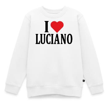 T-Shirt-Name Ich liebe Luciano T-Shirt Geschenkidee - Kinder Premium Organic Sweatshirt - Weiß - Vorne - AI Model Kid Male (0cm)
