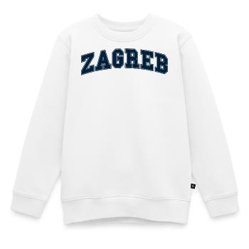 Lettrage Zagreb Varsity - Sweat Premium enfant bio - blanc - Devant - AI Model Kid Male (0cm)