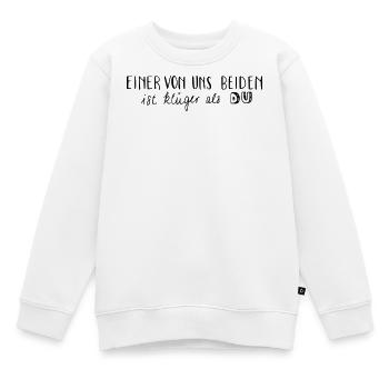 Einer von uns beiden ist klüger als du - Kinder Premium Organic Sweatshirt - Weiß - Vorne - AI Model Kid Male (0cm)