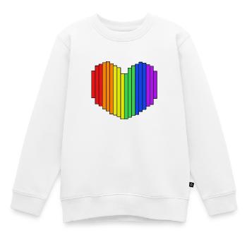 Rainbow Heart Design - Kinder Premium Organic Sweatshirt - Weiß - Vorne - AI Model Kid Male (0cm)