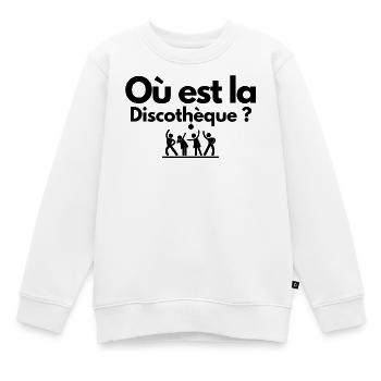 discothèque, boite de nuit, DJ - Sweat Premium enfant bio - blanc - Devant - AI Model Kid Male (0cm)