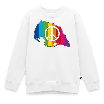Insel Fehmarn Love Peace Rainbow - Kinder Premium Organic Sweatshirt - Weiß - Vorne - AI Model Kid Male (0cm)