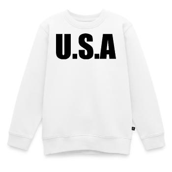 Vereinigte Staaten von Amerika - Kinder Premium Organic Sweatshirt - Weiß - Vorne - AI Model Kid Male (0cm)