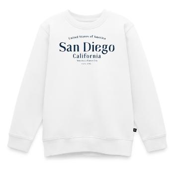 Rétro San Diego - Sweat Premium enfant bio - blanc - Devant - AI Model Kid Male (0cm)