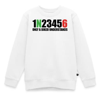 1N23456 Only a Biker Understands - Kids Premium Organic Sweatshirt - white - Front - AI Model Kid Male (0cm)