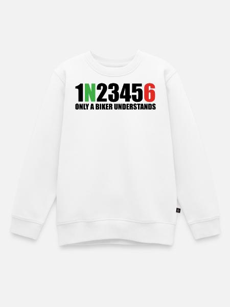 1N23456 Nur ein Biker versteht - Kinder Premium Organic Sweatshirt - Weiß