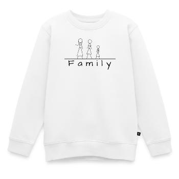 Stick figure family - Kids Premium Organic Sweatshirt - white - Front - AI Model Kid Male (0cm)