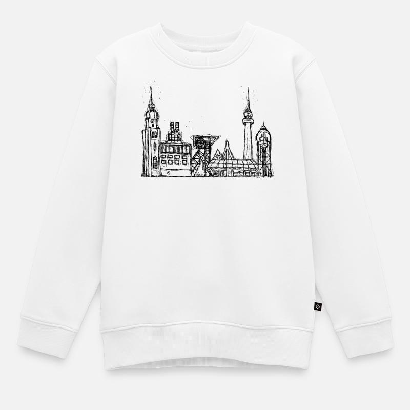 Dortmund Skyline - Kinder Premium Organic Sweatshirt - Weiß