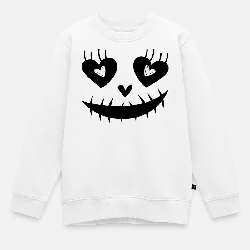 Visage d’Halloween - Sweat Premium enfant bio - blanc