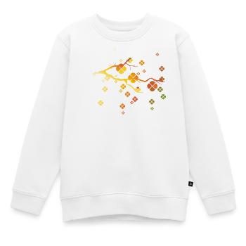 filigraner herbstlicher Zweig mit bunten Blättern - Kinder Premium Organic Sweatshirt - Weiß - Vorne - AI Model Kid Male (0cm)