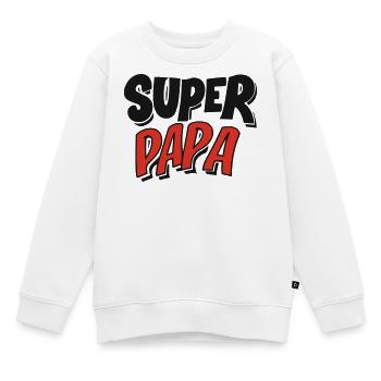 Design BD : 'Super Papa' en Bulle Comic - Sweat Premium enfant bio - blanc - Devant - AI Model Kid Male (0cm)