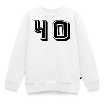 40. 40 ANS. 40e ANNIVERSAIRE. ANNIVERSAIRE 40 ANS. - Sweat Premium enfant bio - blanc - Devant - AI Model Kid Male (0cm)
