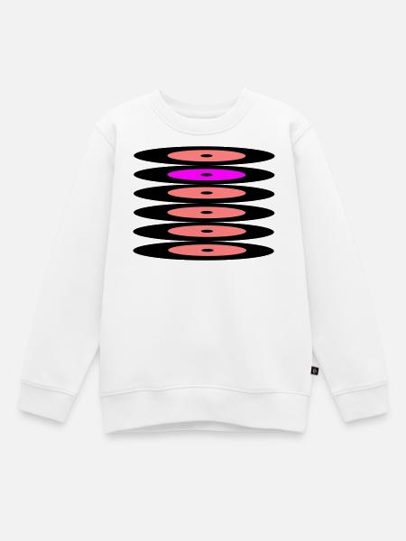 Records - Kids Premium Organic Sweatshirt - white