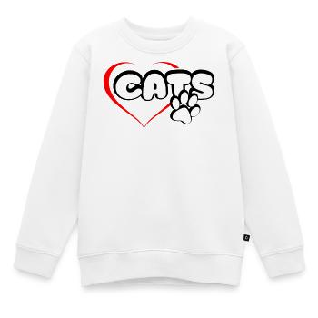 Cats Love Cat Cat Hangover - Kids Premium Organic Sweatshirt - white - Front - AI Model Kid Male (0cm)