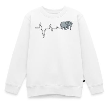 Elefant Pulse T-Shirt - Kinder Premium Organic Sweatshirt - Weiß - Vorne - AI Model Kid Male (0cm)