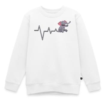 Elephant Heartbeat Cute Design - Kids Premium Organic Sweatshirt - white - Front - AI Model Kid Male (0cm)