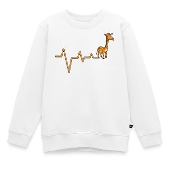 Graphique de battement de cœur de girafe - Sweat Premium enfant bio - blanc - Devant - AI Model Kid Male (0cm)