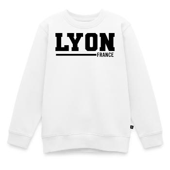 Lyon | France - Sweat Premium enfant bio - blanc - Devant - AI Model Kid Male (0cm)