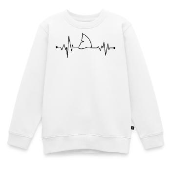 Battement de cœur aileron de requin - Sweat Premium enfant bio - blanc - Devant - AI Model Kid Male (0cm)