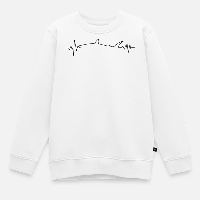 Battement de cœur requin - Sweat Premium enfant bio - blanc