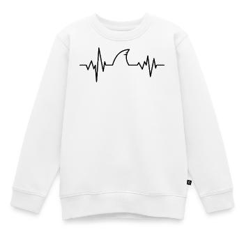 Battement de cœur aileron de requin - Sweat Premium enfant bio - blanc - Devant - AI Model Kid Male (0cm)