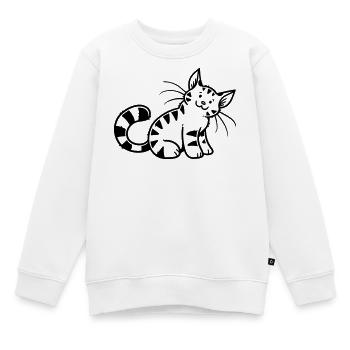 Chaton de dessin animé - Sweat Premium enfant bio - blanc - Devant - AI Model Kid Male (0cm)