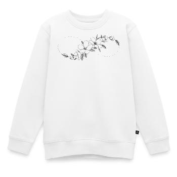 Blumige Kirschblüte und Unendlichkeitszeichen. - Kinder Premium Organic Sweatshirt - Weiß - Vorne - AI Model Kid Male (0cm)