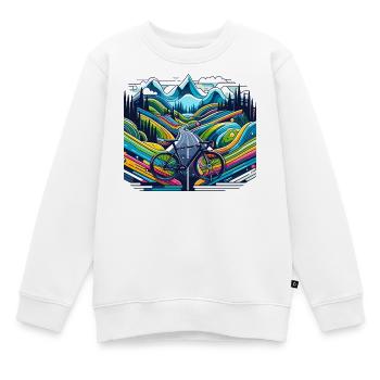 Road, Road, Mountain - Kids Premium Organic Sweatshirt - white - Front - AI Model Kid Male (0cm)