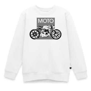 moto Motorrad Symbol Biker Logo Garage Grafik icon - Kinder Premium Organic Sweatshirt - Weiß - Vorne - AI Model Kid Male (0cm)