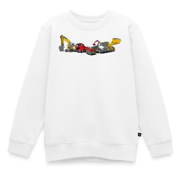 Construction Machinery Fleet - Kids Premium Organic Sweatshirt - white - Front - AI Model Kid Male (0cm)