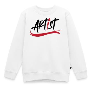 Icône d’art de logo de pinceau d’artiste icône de coup de pinceau - Sweat Premium enfant bio - blanc - Devant - AI Model Kid Male (0cm)