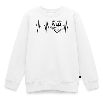 Herzschlag Bücherwelt Buch Puls Lesen Leser Symbol - Kinder Premium Organic Sweatshirt - Weiß - Vorne - AI Model Kid Male (0cm)