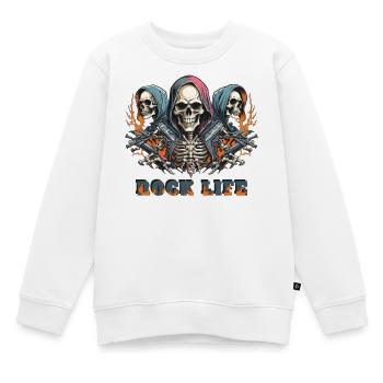 Rock Leben - Kinder Premium Organic Sweatshirt - Weiß - Vorne - AI Model Kid Male (0cm)
