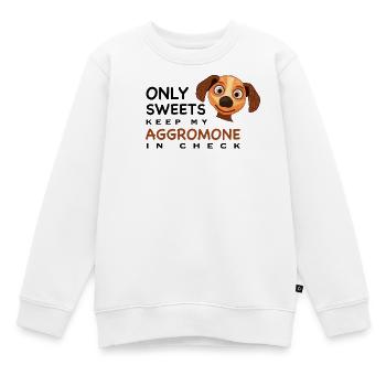 Lustig, nur Süßes hält mein Aggromon in Schach - Kinder Premium Organic Sweatshirt - Weiß - Vorne - AI Model Kid Male (0cm)