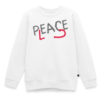 PLEASE PEACE - Kinder Premium Organic Sweatshirt - Weiß - Vorne - AI Model Kid Male (0cm)