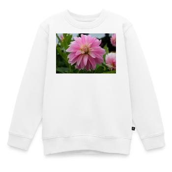 Dahlia rose rose fleur, fleur - Sweat Premium enfant bio - blanc - Devant - AI Model Kid Male (0cm)