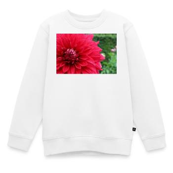Dahlia Fleur Rouge, Fleur - Sweat Premium enfant bio - blanc - Devant - AI Model Kid Male (0cm)