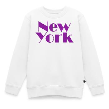 NEW YORK-Purple Broadway - Sweat Premium enfant bio - blanc - Devant - AI Model Kid Male (0cm)