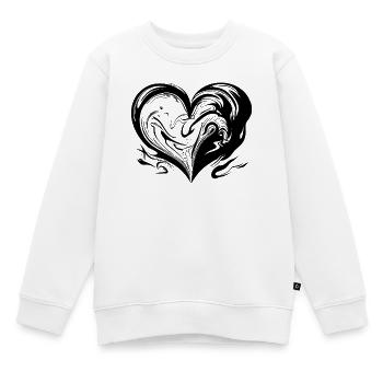 Coeur courbé - Sweat Premium enfant bio - blanc - Devant - AI Model Kid Male (0cm)