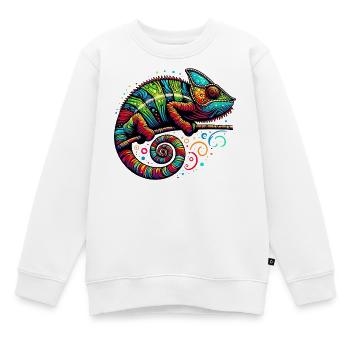 Chamäleon - Kinder Premium Organic Sweatshirt - Weiß - Vorne - AI Model Kid Male (0cm)