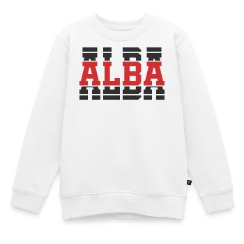 T-Shirt Alba T-Shirt Geschenkidee gestapelter Text - Kinder Premium Organic Sweatshirt - Weiß - Vorne - AI Model Kid Male (0cm)