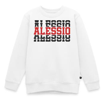 Alessio t-shirt t-shirt stacked text gift idea - Kids Premium Organic Sweatshirt - white - Front - AI Model Kid Male (0cm)
