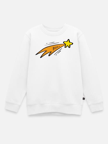 Star Trail Neon-Rakete - Kinder Premium Organic Sweatshirt - Weiß