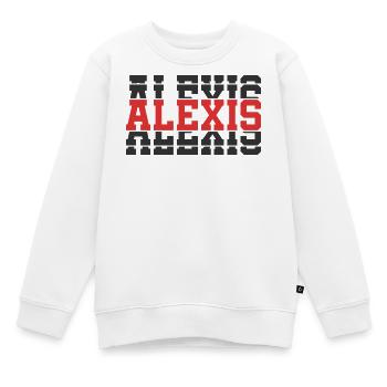 Alexis t-shirt t-shirt gift idea stacked text - Kids Premium Organic Sweatshirt - white - Front - AI Model Kid Male (0cm)