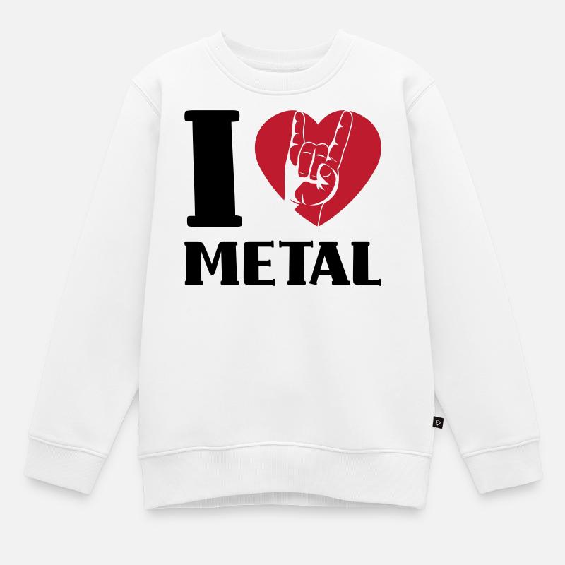 J’adore le métal - Sweat Premium enfant bio - blanc